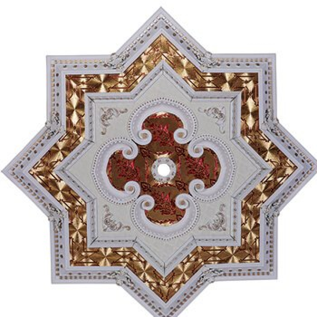 Decogold Saray Tavan Yıldız Beyaz Altın Göbek 120 cm