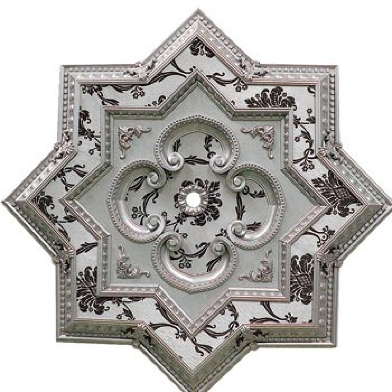 Decogold Saray Tavan Yıldız Gümüş Göbek 120 cm
