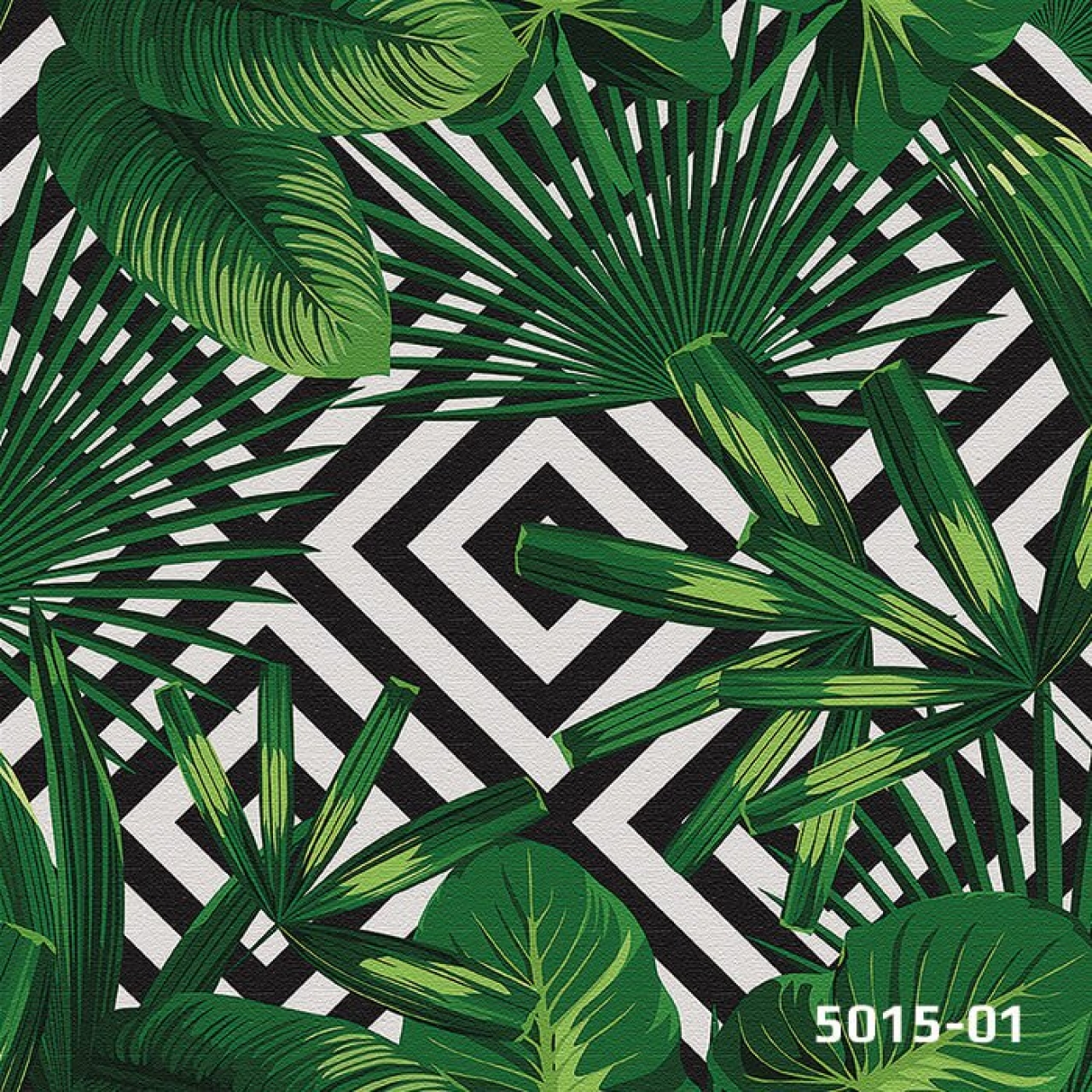 Decowall Decostone Tropik Yeşil Çiçekli Duvar Kağıdı 5015-01