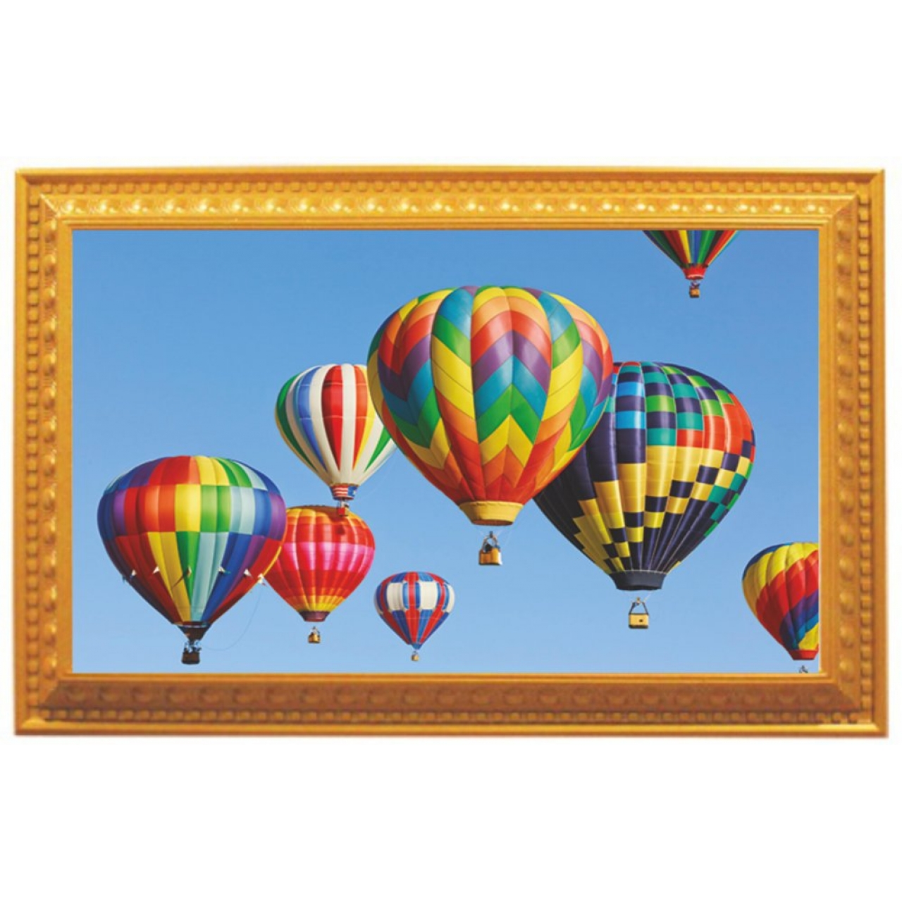 Dekoratif Lüks Balon Desenli Çerceveli Altın 60x90 cm Tablo