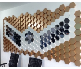 3D Duvar Paneli Mosaic Altın Rengi