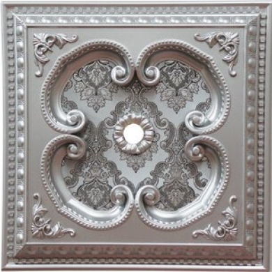 Decogold Saray Tavan Kare Gümüş Göbek 60*60 cm
